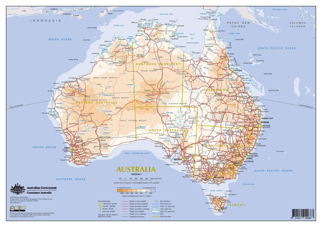 Este mapa de Australia te servirá para moverte en el país, a continuación, el mapa de transporte público 