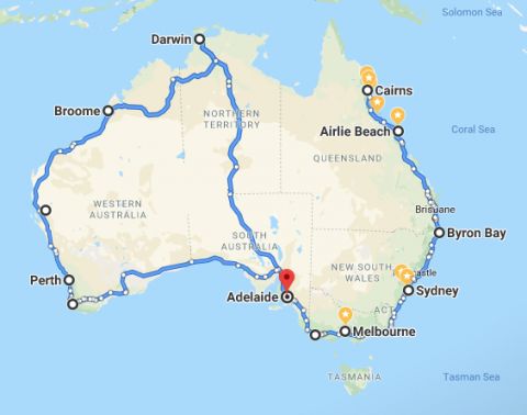 Si no usarás el transporte público pero vas a conducir, este mapa de Australia te ayudará mucho 